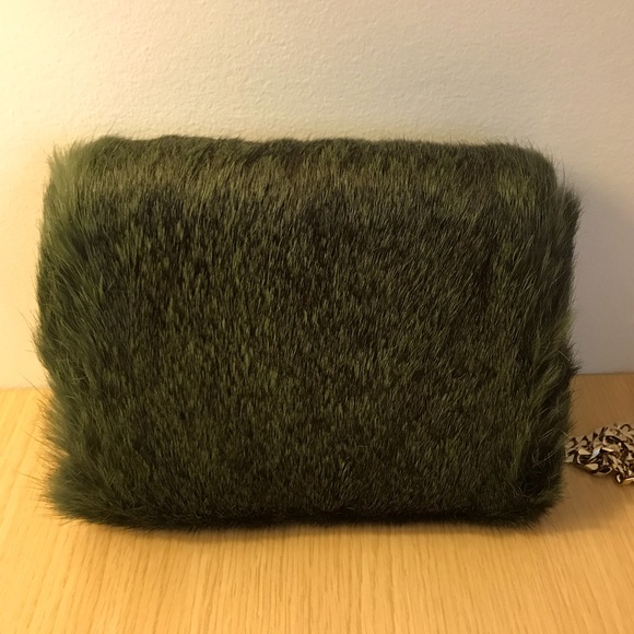 AUTHENTIC Jimmy Choo green fur evening bag - Picture 4 of 9